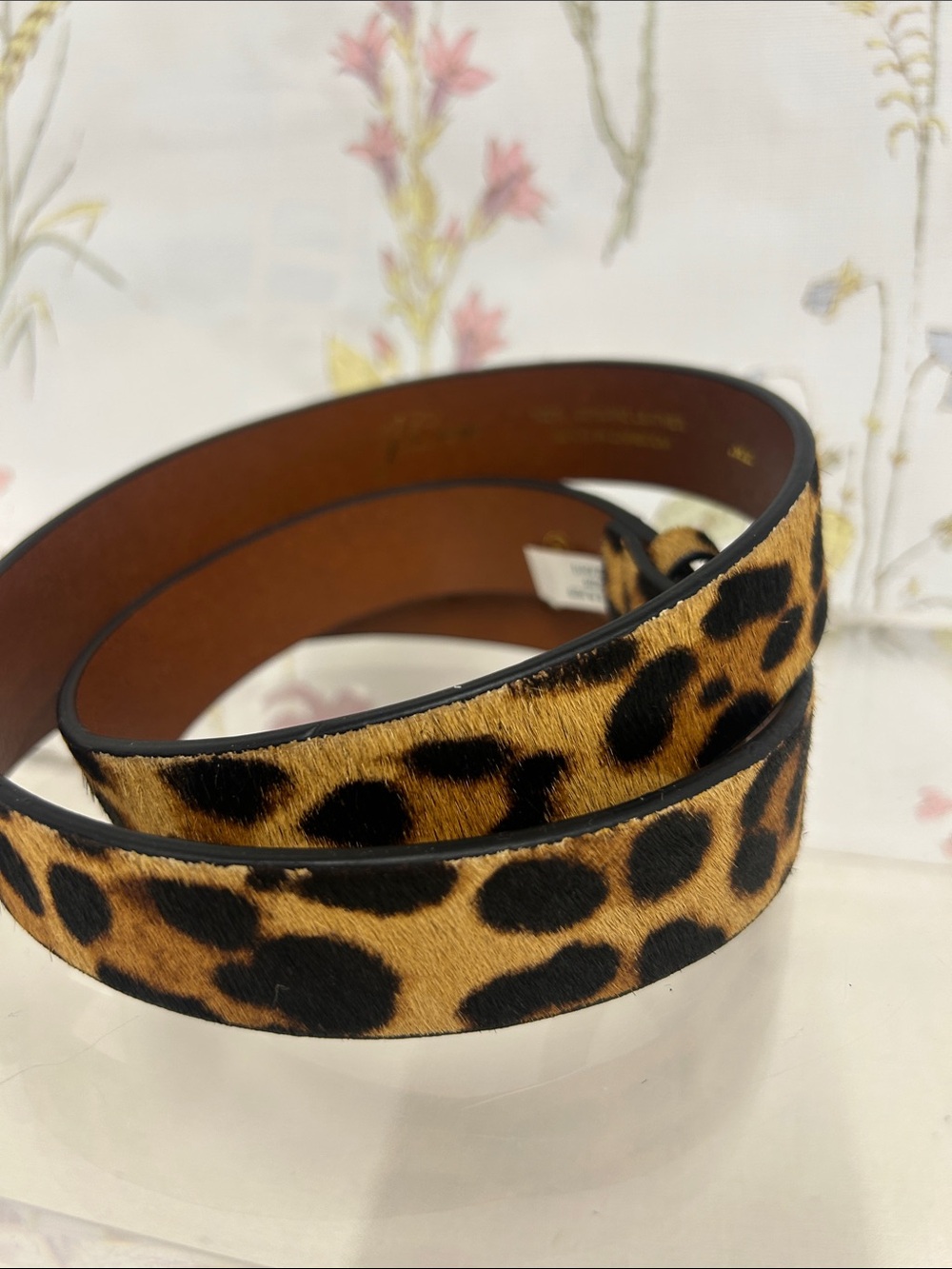 J. Crew Leopard Print Belt with Gold Buckle - Picture 2 of 6